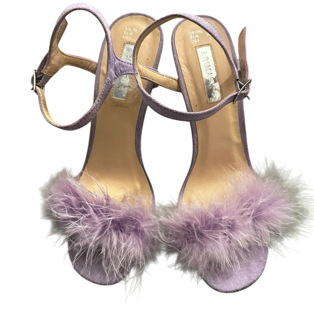 Primark, lilac feather heels, size 8 - Picture 8 of 11